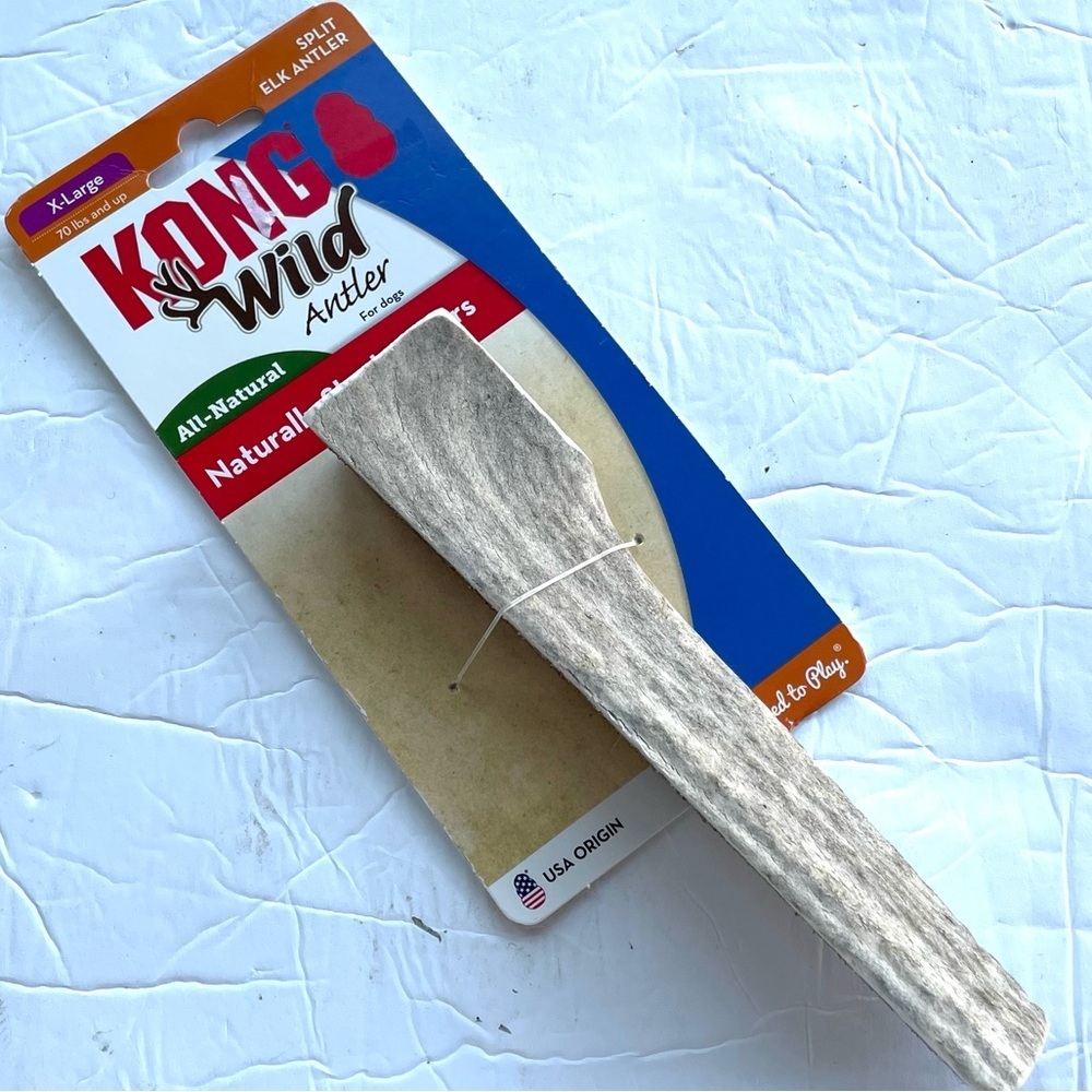 SPLIT ELK ANTLER KONG WILD ALL-NATURAL  Size XL 70LBS. & UP